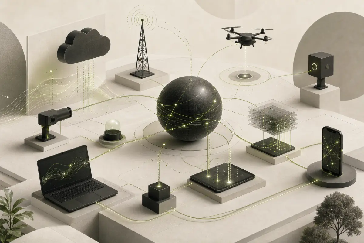 Abstract synchronized devices connected by live data streams